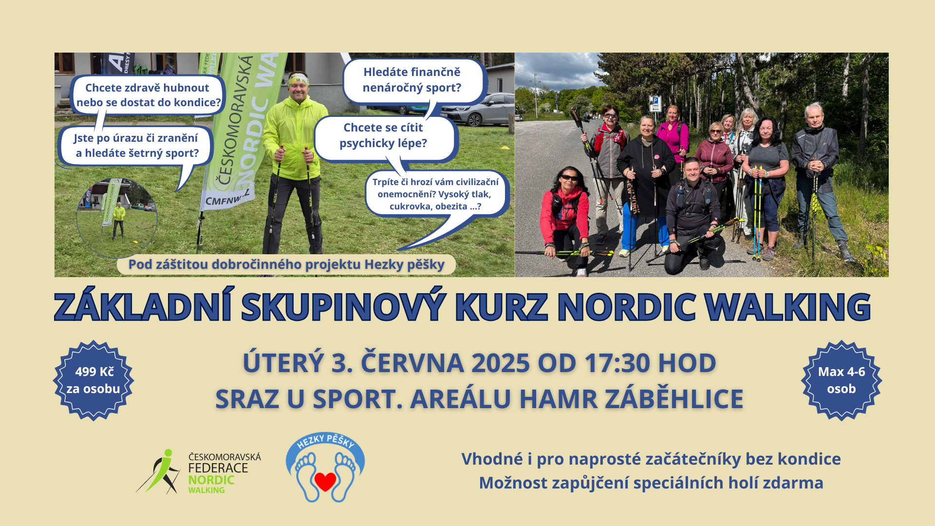 Základní kurz Nordic walking - 3. června 2025